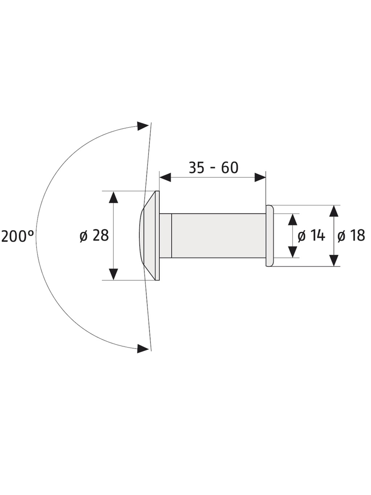 Wizjer drzwiowy 1200 Abus złoty