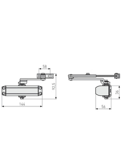 Samozamykacz drzwiowy DC10223 Abus srebrny