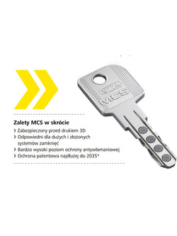 Wkładka EVVA MCS z bezpiecznym sprzęgłem rozmiar: 46/61