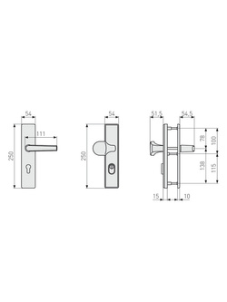 Szyld drzwiowy z gałką Abus KLZS 714 aluminium (rozstaw 72mm)