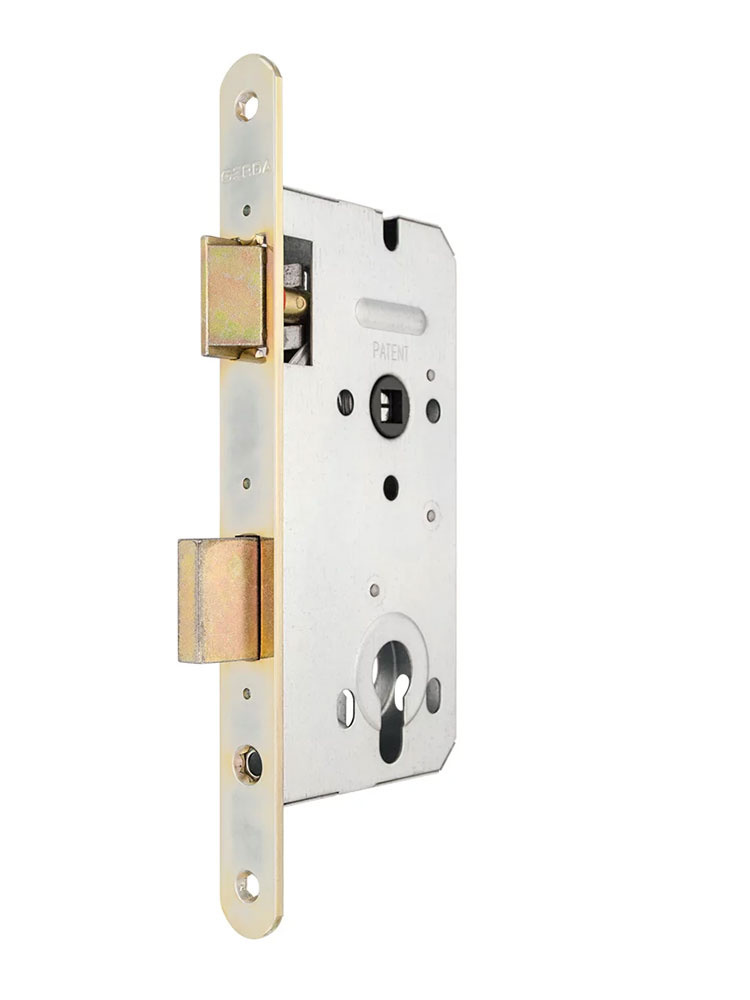 Zamek wpuszczany na wkładkę Gerda ZW 100 72/50 ocynk złoty