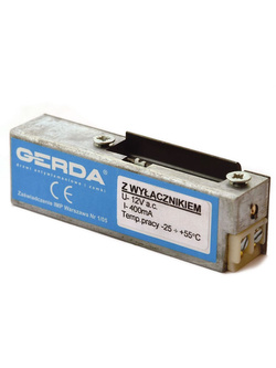 Rygiel elektromagnetyczny Gerda z wyłącznikiem na prąd zmienny 12VAC