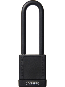 Kłódka aluminiowa z długim jarzmem Abus Safety Lock 74 czarna (na jeden klucz)