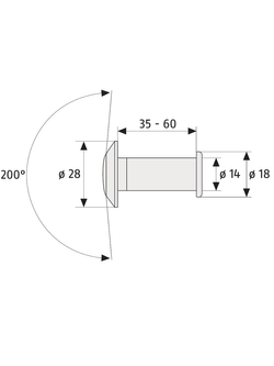 Wizjer drzwiowy 1200 Abus złoty