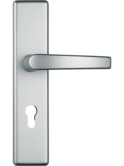 Szyld drzwiowy z klamką aluminum Abus KLZS714 F1 b. Dr. EK (rozstaw 72mm)