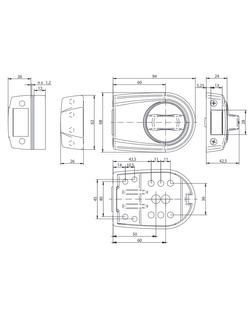 Zamek nawierzchniowy Gerda ZG 100 uniwersalny mosiądz antyczny