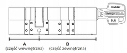 Wkładka modułowa z zębatką Gerda SLR 30-61/37-68 mm do Tedee, typ D 
