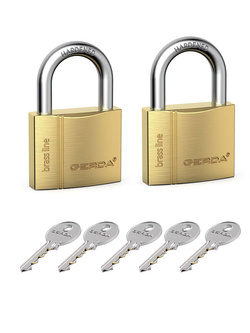Zestaw 2-twins kłódek mosiężnych na 1 klucz Gerda BRASS LINE KMZ S60 (60 mm)
