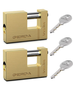 Zestaw 2 kłódek trzpieniowych Gerda Brass Line T7510A 75 mm (system 1 klucza)
