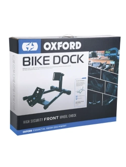 Stojak do motocykla Oxford z uchwytem przedniego koła do transportu lub przechowywania z kołyską czarny