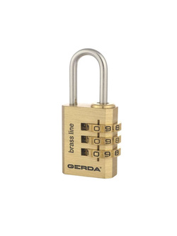 Kłódka szyfrowa Gerda BRASS LINE KMS S30 (kod 3-cyfrowy)