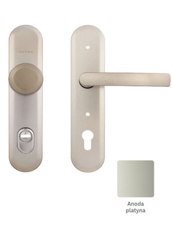 Szyld drzwiowy klamka-gałka Gerda TD1000/90 (38-80mm) anoda platyna