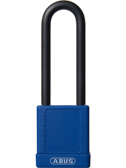 Kłódka aluminiowa z długim jarzmem Abus Safety Lock 74 niebieska (na jeden klucz)