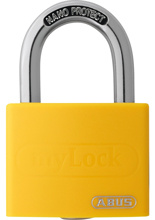 Kłódka aluminiowa ABUS MyLock T65AL żółta (otwierana na 1 klucz)