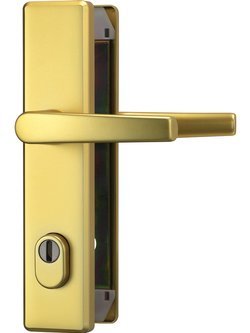 Szyld drzwi wejściowych do domu HLZS814 F3 b. Dr. EK z klamką w kolorze złotym