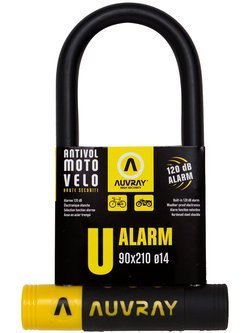 Zapięcie U-Lock z alarmem AUVRAY [90 x 210mm, średnica bolca 14mm]
