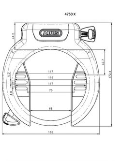 Blokada tylnego koła Abus Pro Amparo 4750X NR (120 x 68 mm)