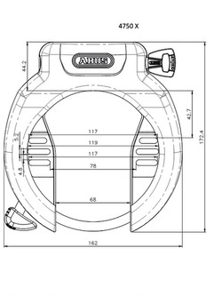 Blokada tylnego koła Abus Pro Amparo 4750X R (120 x 89 mm)