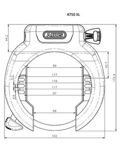 Blokada tylnego koła Abus Pro Tectic 4960 NR (109 x 59 mm)