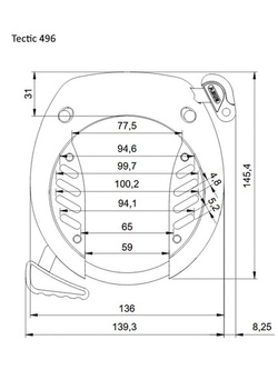 Blokada tylnego koła Abus TECTIC 496 NR (110 x 59 mm)