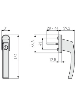 Klamka okienna z kluczem Abus FG210 srebrna