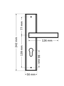 Klamko-pochwyt do drzwi zewnętrznych Alubrass Neo (rozstaw: 72, czarny F8)