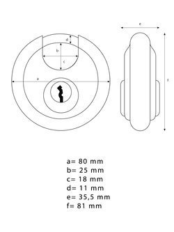 Kłódka ABUS DISKUS 20/80, wysokość światła jarzma 18mm