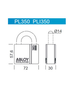 Kłódka ze stali Abloy PL350/50