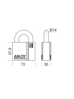 Kłódka ze stali Abloy PL350B/25 