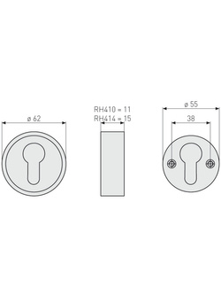 Rozeta drzwiowa okrągła RH414 Abus aluminium