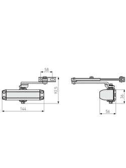 Samozamykacz drzwiowy DC10223 Abus srebrny