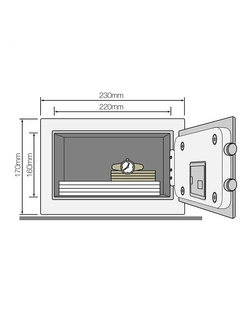 Sejf podstawowy YSV Yale YSV/170/DB1 mini czarny