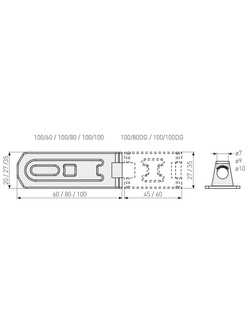 Skobel z przegubem ABUS 100 (160 mm)