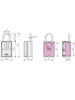 Skrzynka na klucze z uchwytem na kod Abus Smart KeyGarage 797 Bluetooth