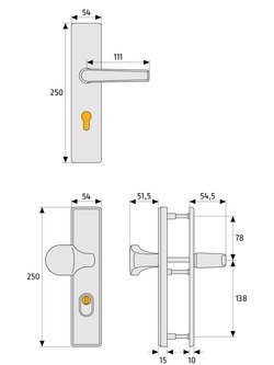 Szyld drzwi wejściowych do domu HLZS814, aluminium