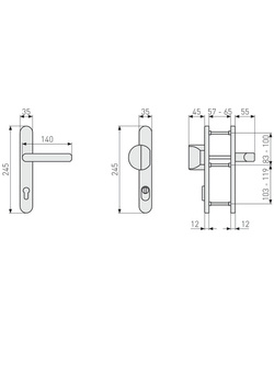 Szyld drzwiowy Abus SRG 92 aluminium