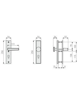 Szyld drzwiowy klamka/klamka Abus HLN414 aluminiowy