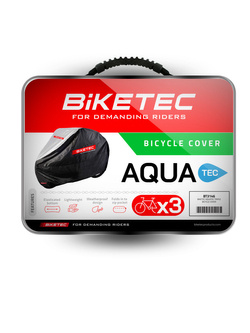 Wodoodporny pokrowiec na 3 rowery Biketec Aquatec czarno-szary