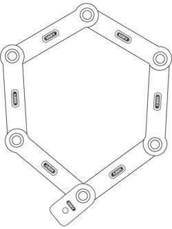 Zapięcie rowerowe składane na kod ABUS Bordo Combo 6000C/90 czarne z uchwytem SH (90cm)